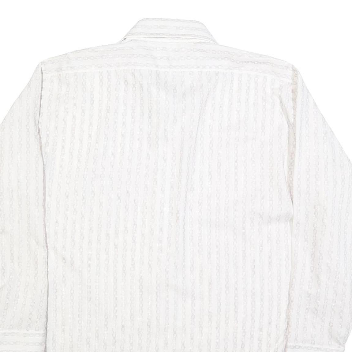 ARROW Mens White Shirt L Cotton Blend Classic Long Sleeve Button Collar