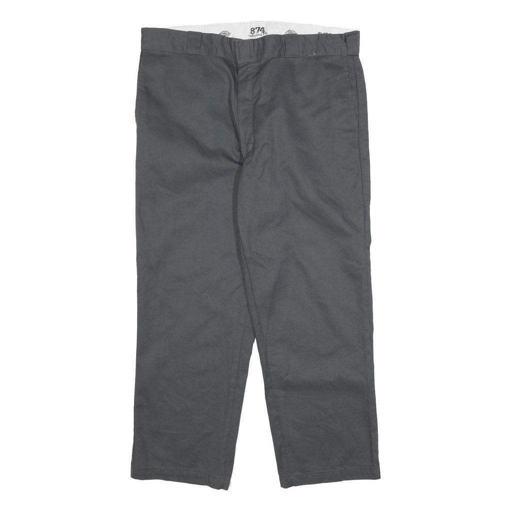 DICKIES Mens Cotton Blend Black Regular Fit Straight Leg Trousers W38 L28