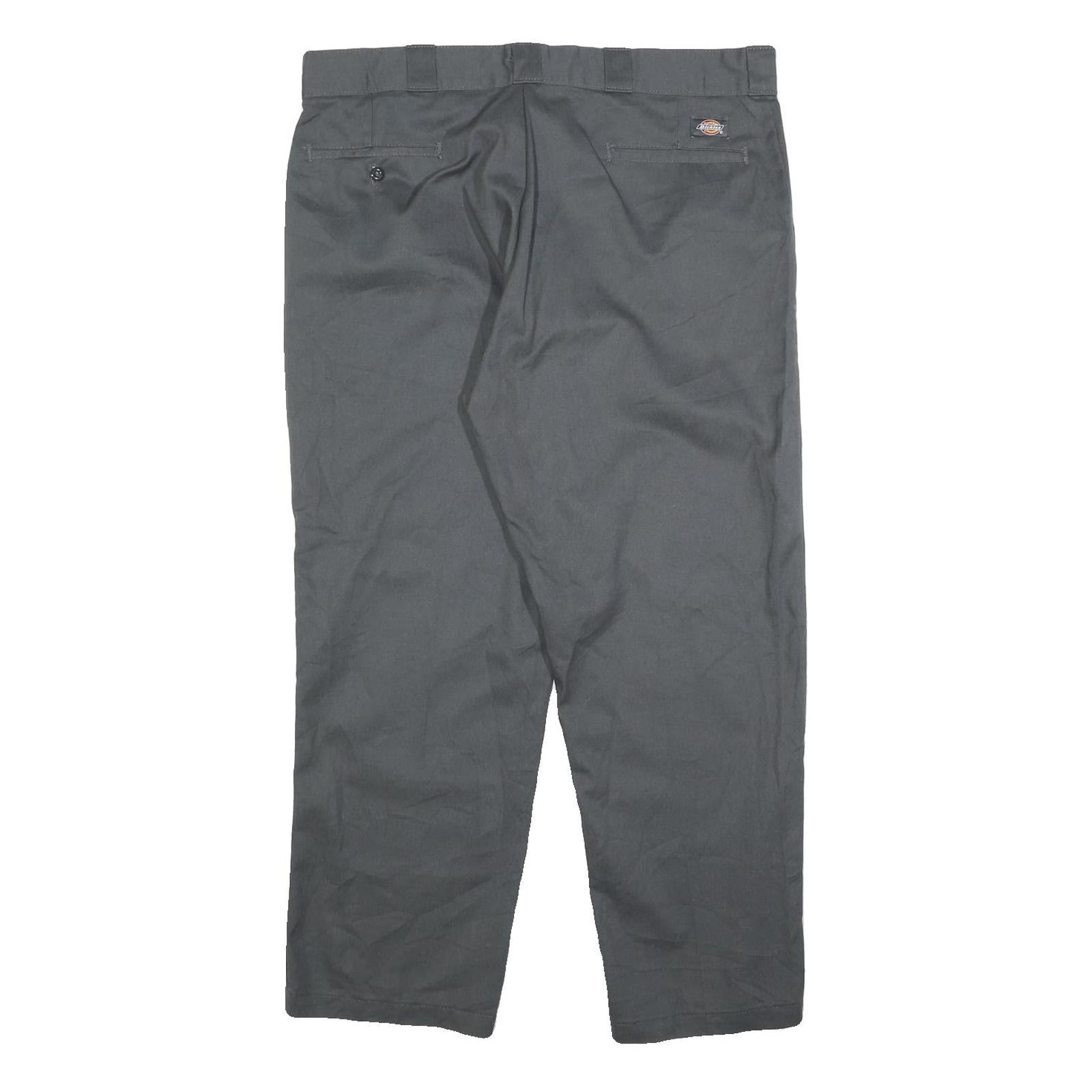 DICKIES Mens Cotton Blend Black Regular Fit Straight Leg Trousers W38 L28