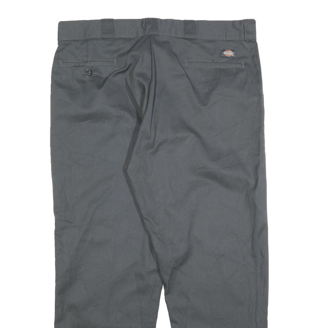 DICKIES Mens Cotton Blend Black Regular Fit Straight Leg Trousers W38 L28