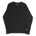 CHAMPION Mens Black Long Sleeve Crew Neck Cotton T-Shirt Size M Logo Detail
