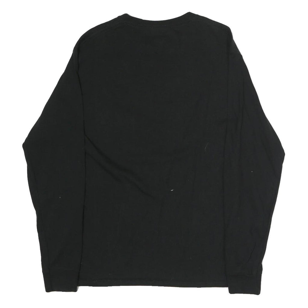 CHAMPION Mens Black Long Sleeve Crew Neck Cotton T-Shirt Size M Logo Detail