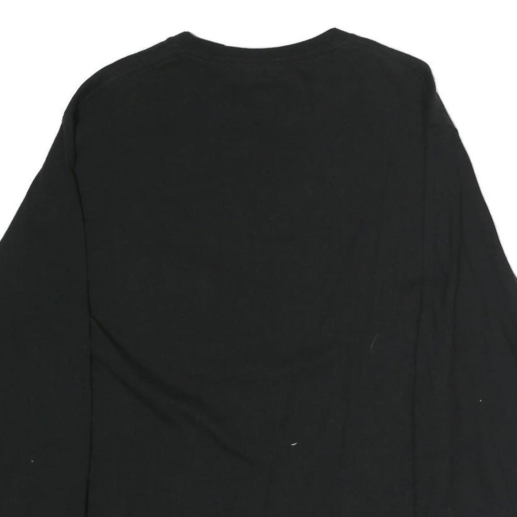 CHAMPION Mens Black Long Sleeve Crew Neck Cotton T-Shirt Size M Logo Detail