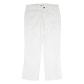 DICKIES Womens Cotton White Regular Straight Trousers W30 L39 Durable Workwear