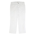 DICKIES Womens Cotton White Regular Straight Trousers W30 L39 Durable Workwear