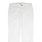 DICKIES Womens Cotton White Regular Straight Trousers W30 L39 Durable Workwear
