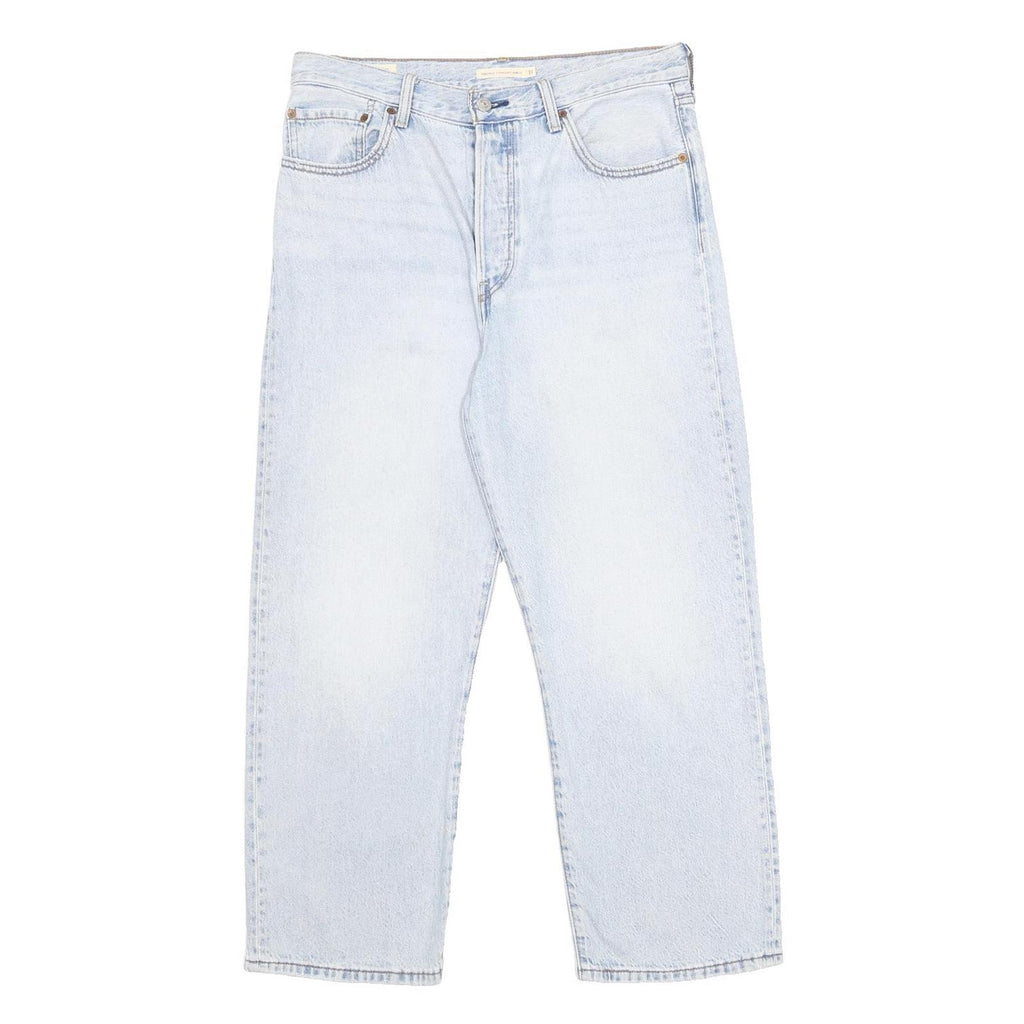 LEVI'S Ribcage Big E Womens Jeans Blue Light Relaxed Straight Denim W31 L27