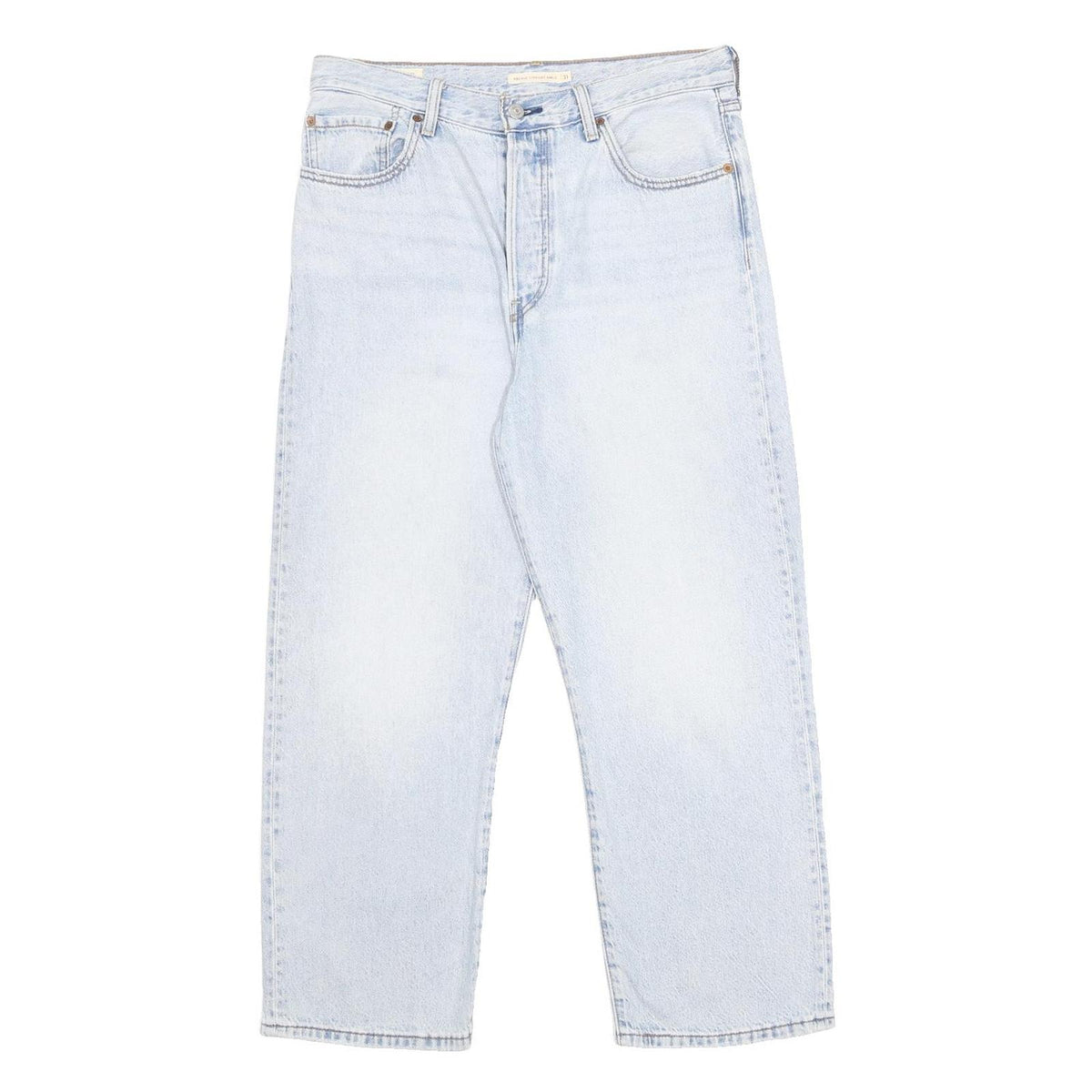 LEVI'S Ribcage Big E Womens Jeans Blue Light Relaxed Straight Denim W31 L27