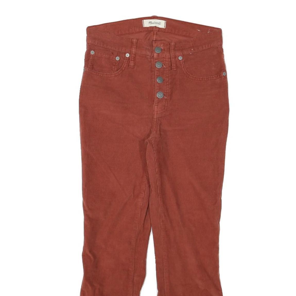 MADEWELL Womens Cotton Blend Rust Button Closure Regular Fit Straight Leg