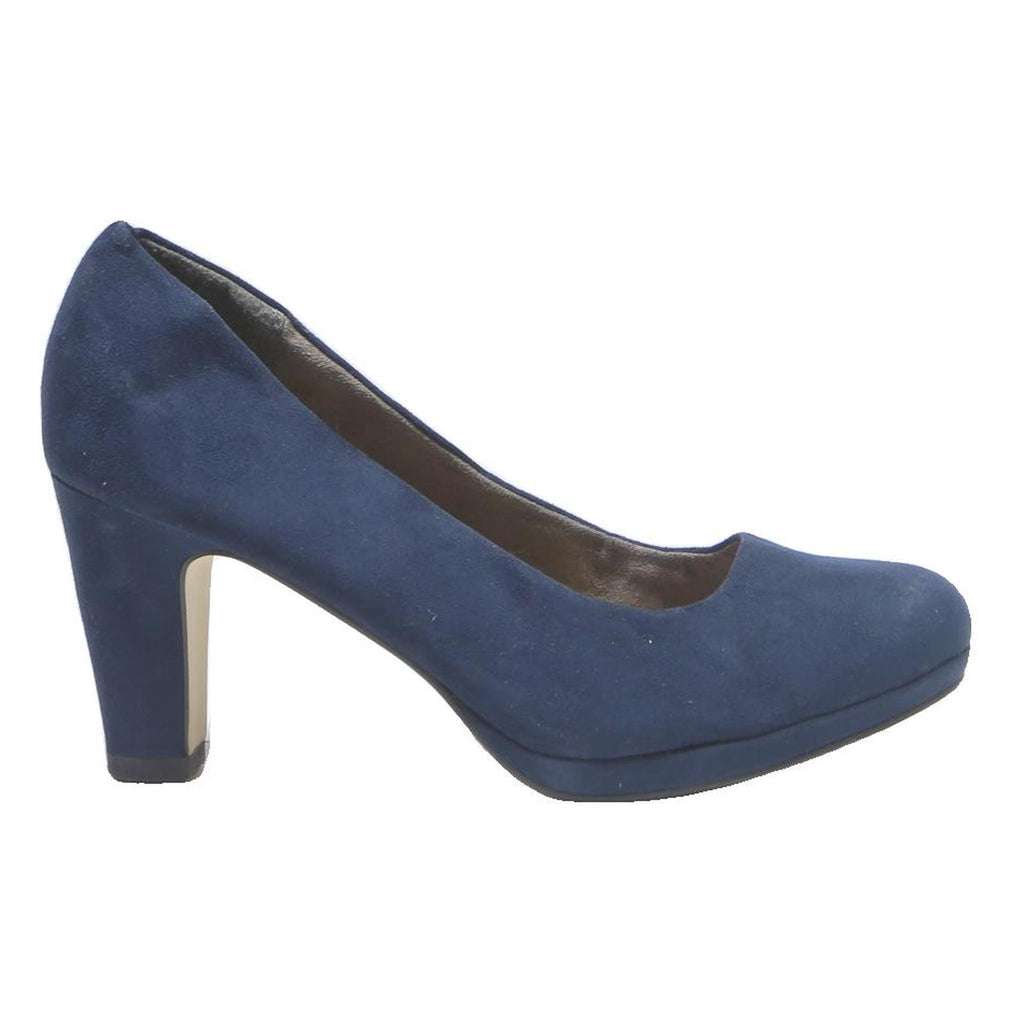 TAMARIS Womens Navy Blue Leather High Heel Court Shoes UK 7 Elegant Comfort