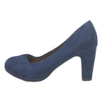 TAMARIS Womens Navy Blue Leather High Heel Court Shoes UK 7 Elegant Comfort