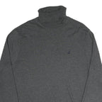 NAUTICA Mens Grey Plain Pullover Roll Neck Basic Knit XL Cotton Blend Jumper