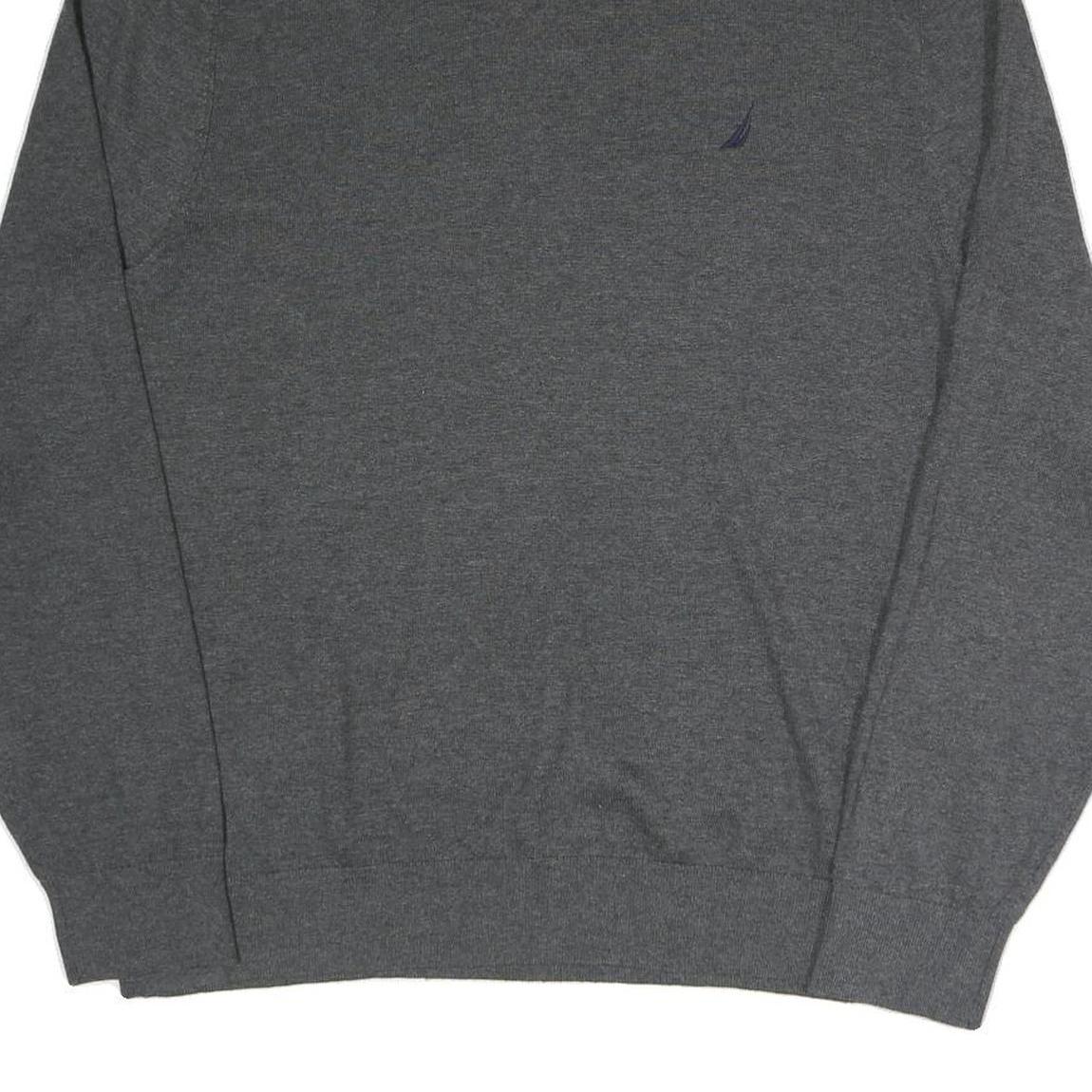 NAUTICA Mens Grey Plain Pullover Roll Neck Basic Knit XL Cotton Blend Jumper