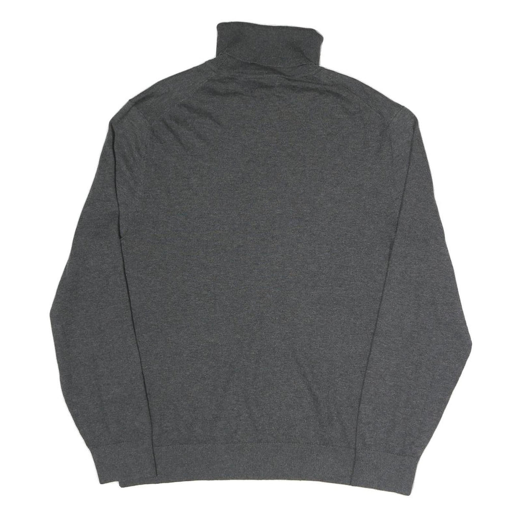 NAUTICA Mens Grey Plain Pullover Roll Neck Basic Knit XL Cotton Blend Jumper
