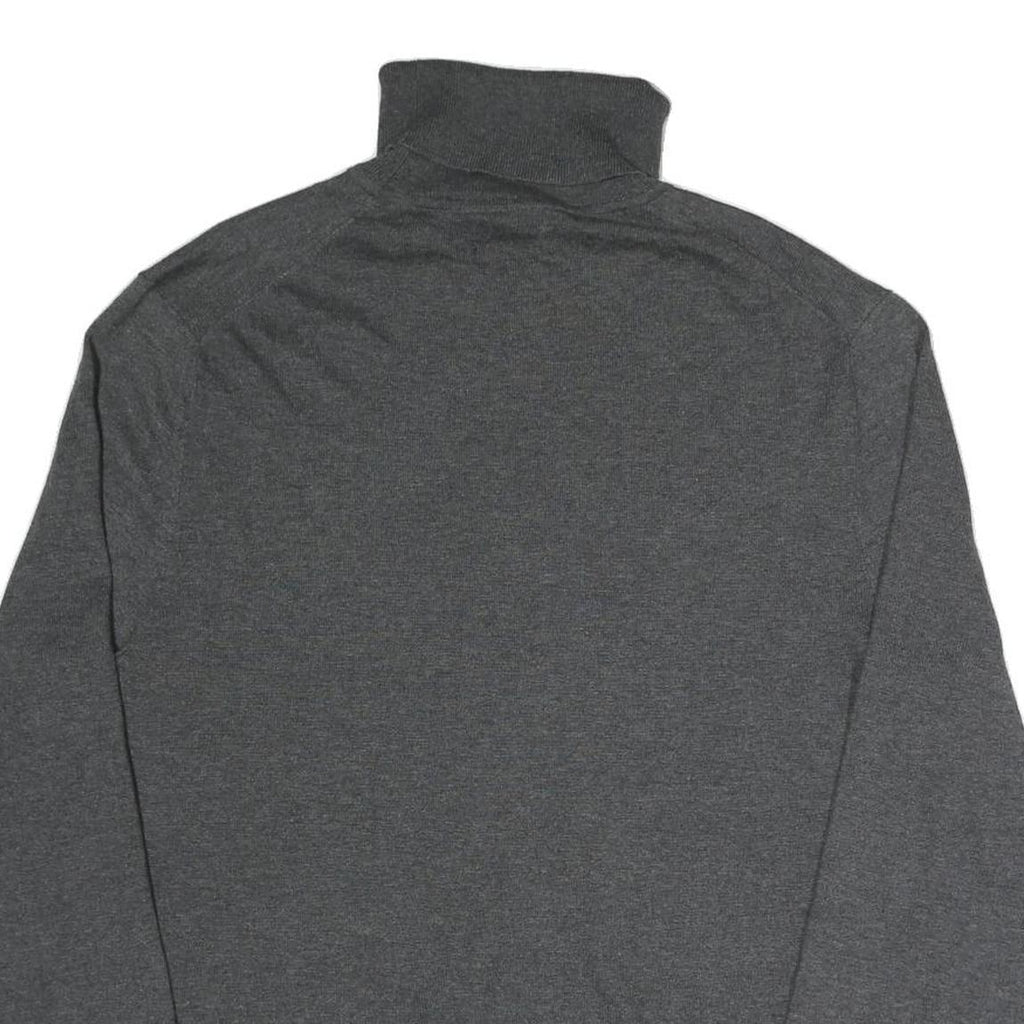 NAUTICA Mens Grey Plain Pullover Roll Neck Basic Knit XL Cotton Blend Jumper
