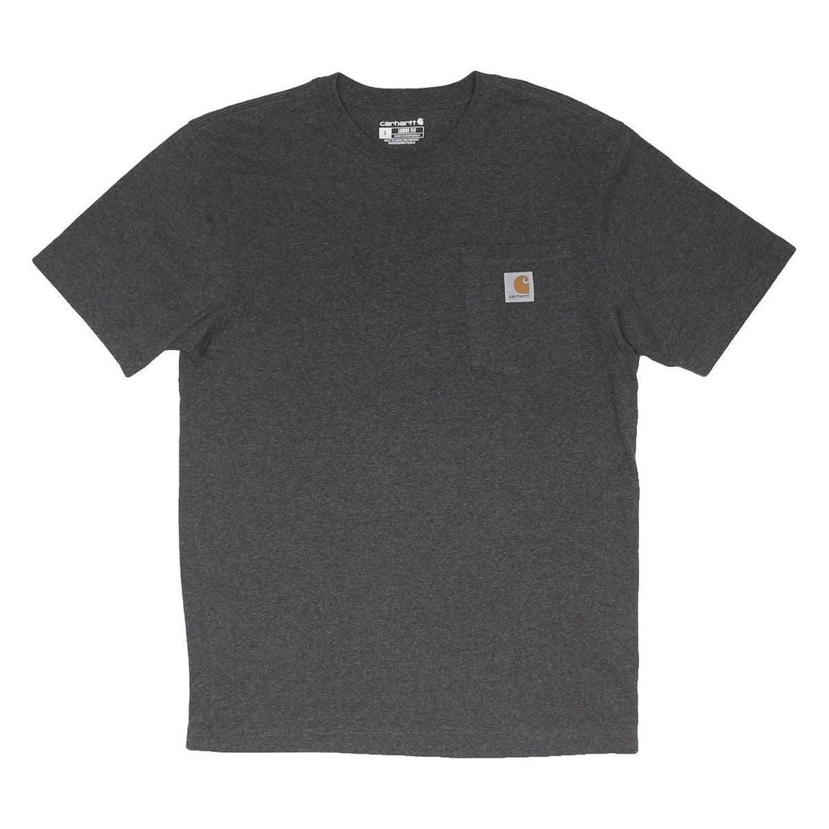 CARHARTT Mens Grey Pocket T-Shirt S Short Sleeve Crew Neck Cotton Blend