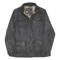 BARBOUR Womens Black Zip Cotton Blend Classic Jacket UK 14 Lightweight Outerwear