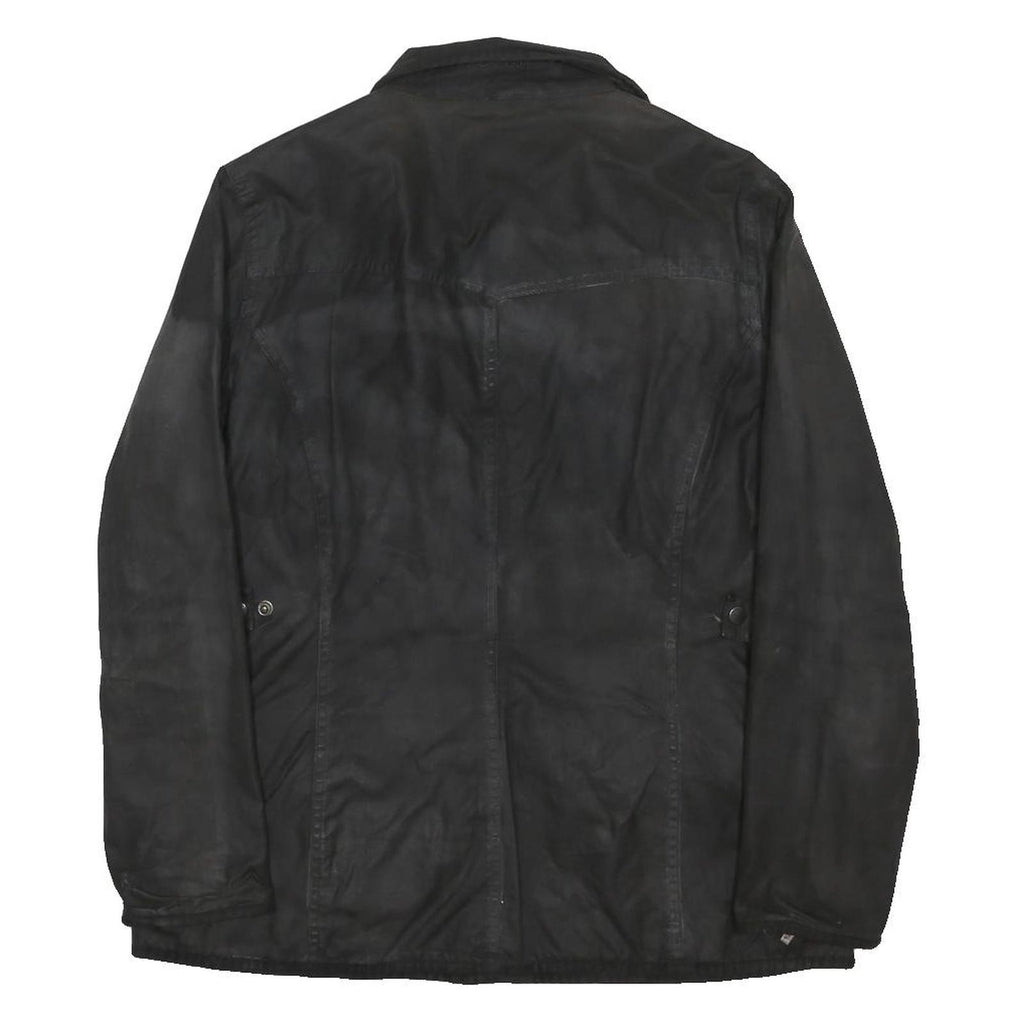 BARBOUR Womens Black Zip Cotton Blend Classic Jacket UK 14 Lightweight Outerwear
