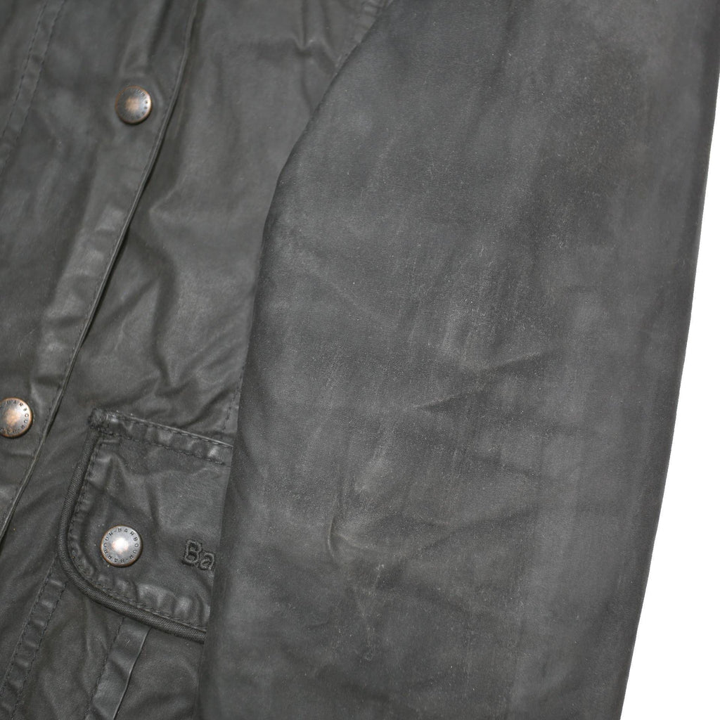 BARBOUR Womens Black Zip Cotton Blend Classic Jacket UK 14 Lightweight Outerwear