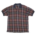 NAUTICA Mens Blue & Red Checked Short Sleeve Polo Shirt L Cotton Classic Style