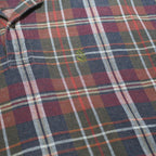 NAUTICA Mens Blue & Red Checked Short Sleeve Polo Shirt L Cotton Classic Style