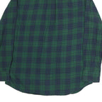 CHAPS Mens Green & Blue Check Shirt M Classic Cotton Button Down Collar Long