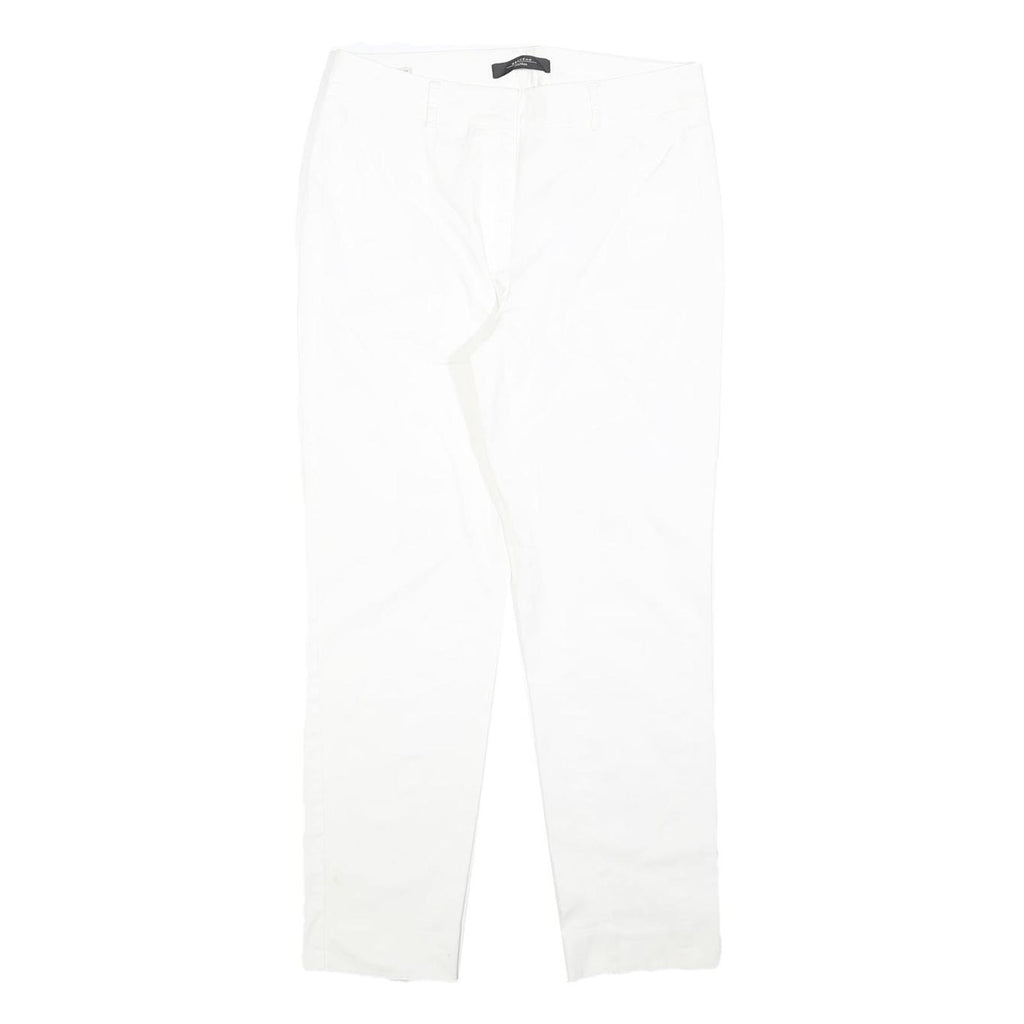 WEEKEND MAX MARA Womens Cotton Blend White Slim Skinny Trousers W28 L28 Stylish