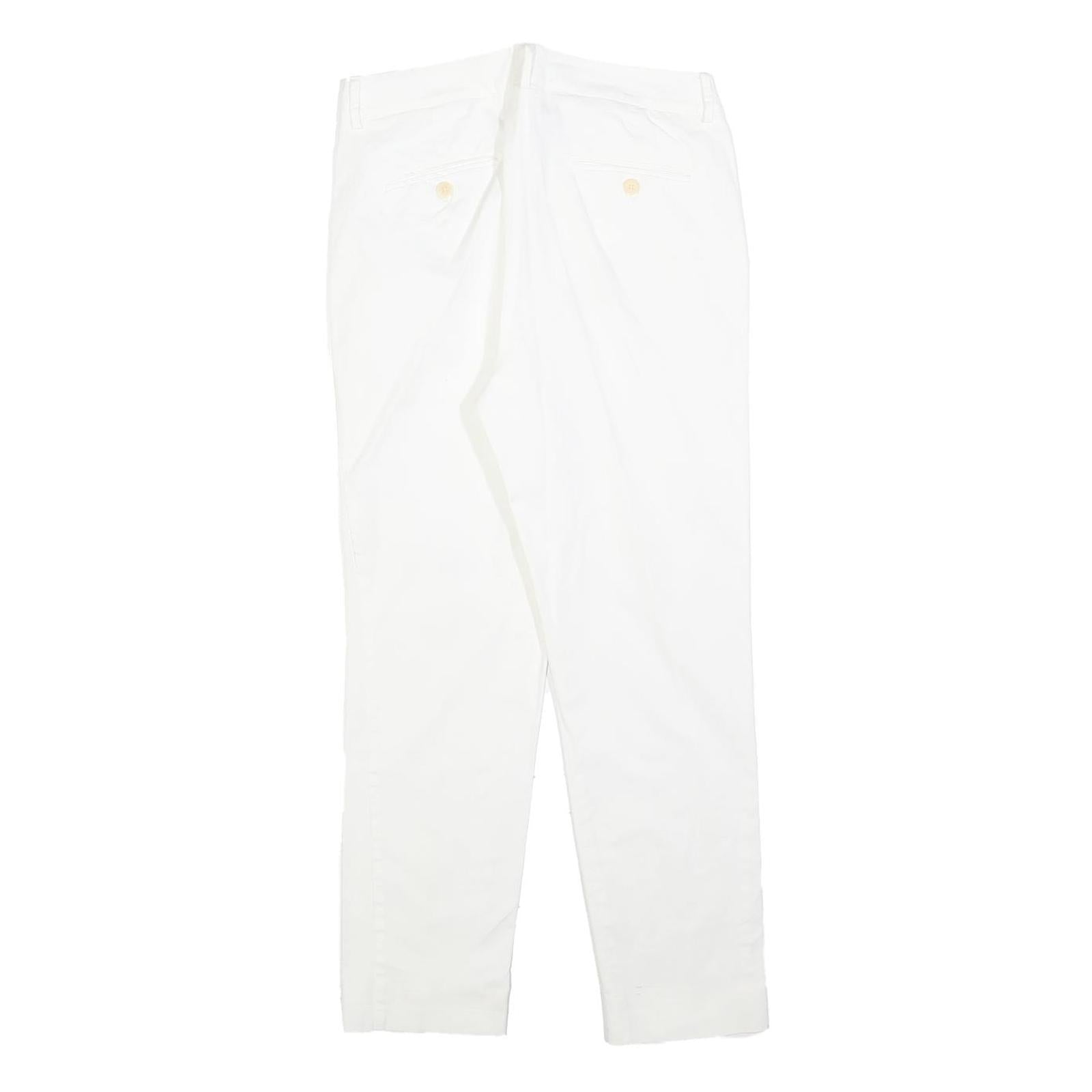 WEEKEND MAX MARA Womens Cotton Blend White Slim Skinny Trousers W28 L28 Stylish