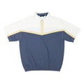SAFE HARBOR Mens White & Navy Short Sleeve Colourblock 2XL Polo Shirt Cotton
