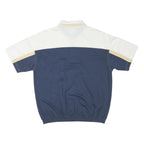 SAFE HARBOR Mens White & Navy Short Sleeve Colourblock 2XL Polo Shirt Cotton