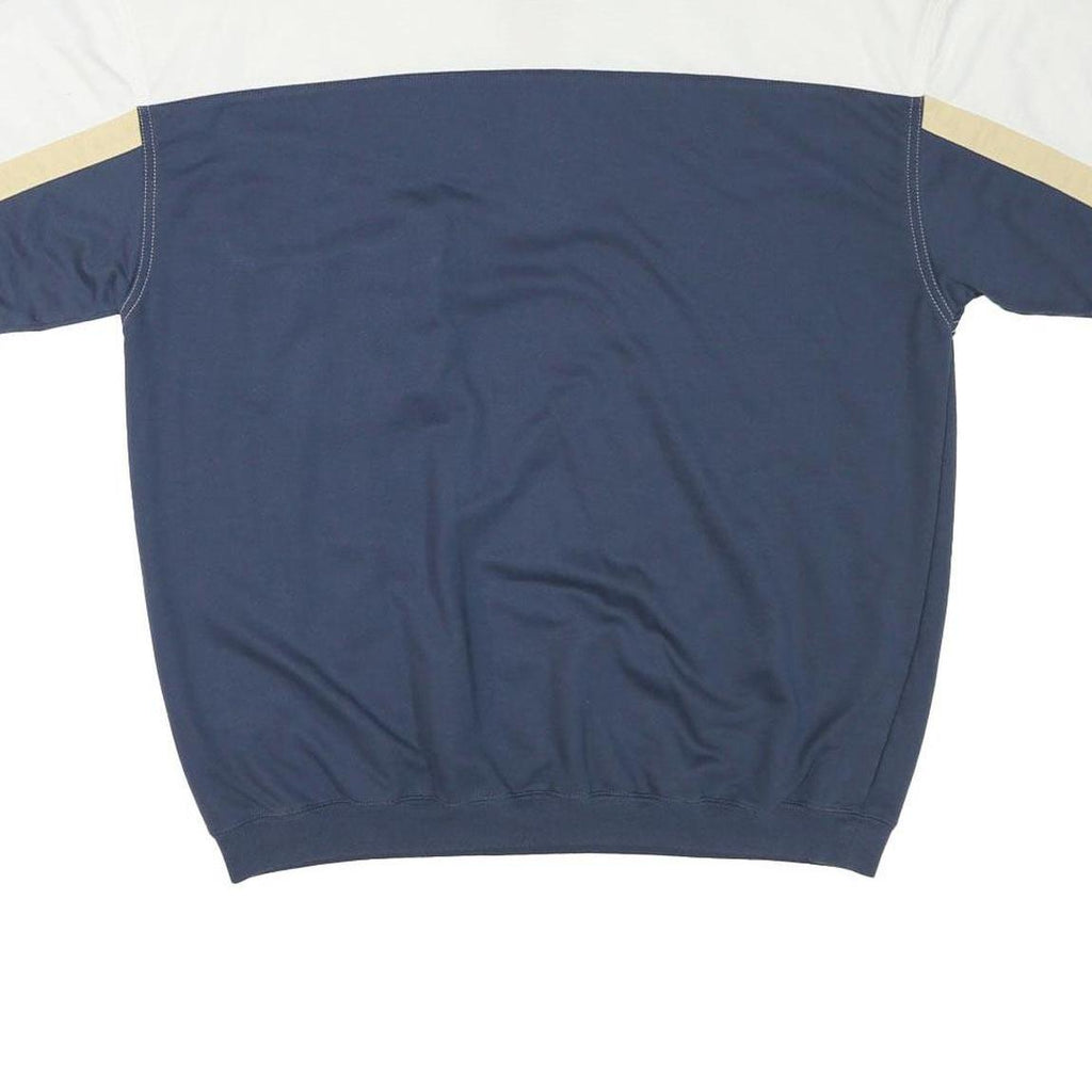 SAFE HARBOR Mens White & Navy Short Sleeve Colourblock 2XL Polo Shirt Cotton