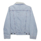 LEVI'S Boys Blue Denim Sherpa Collar Jacket S Cotton Button Casual Outerwear