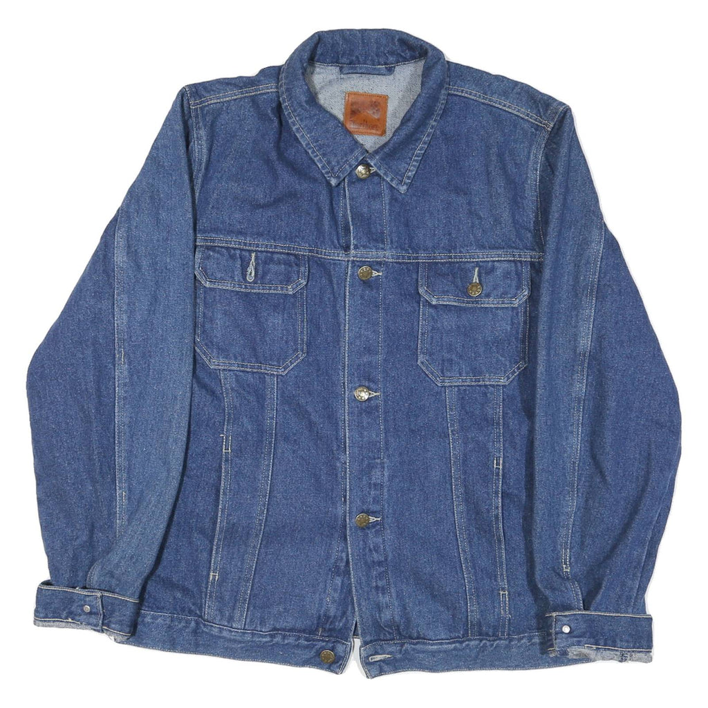 MARLBORO Mens Blue Denim Cotton Blend Button Jacket M Casual Classic Style