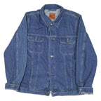 MARLBORO Mens Blue Denim Cotton Blend Button Jacket M Casual Classic Style