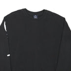 CHAMPION Mens Black Crew Neck S Cotton Blend Sweatshirt Sleeve Logo