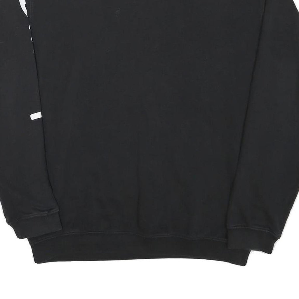 CHAMPION Mens Black Crew Neck S Cotton Blend Sweatshirt Sleeve Logo