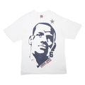 NIKE Mens White LeBron James Graphic T-Shirt L Short Sleeve Crew Neck Basketball