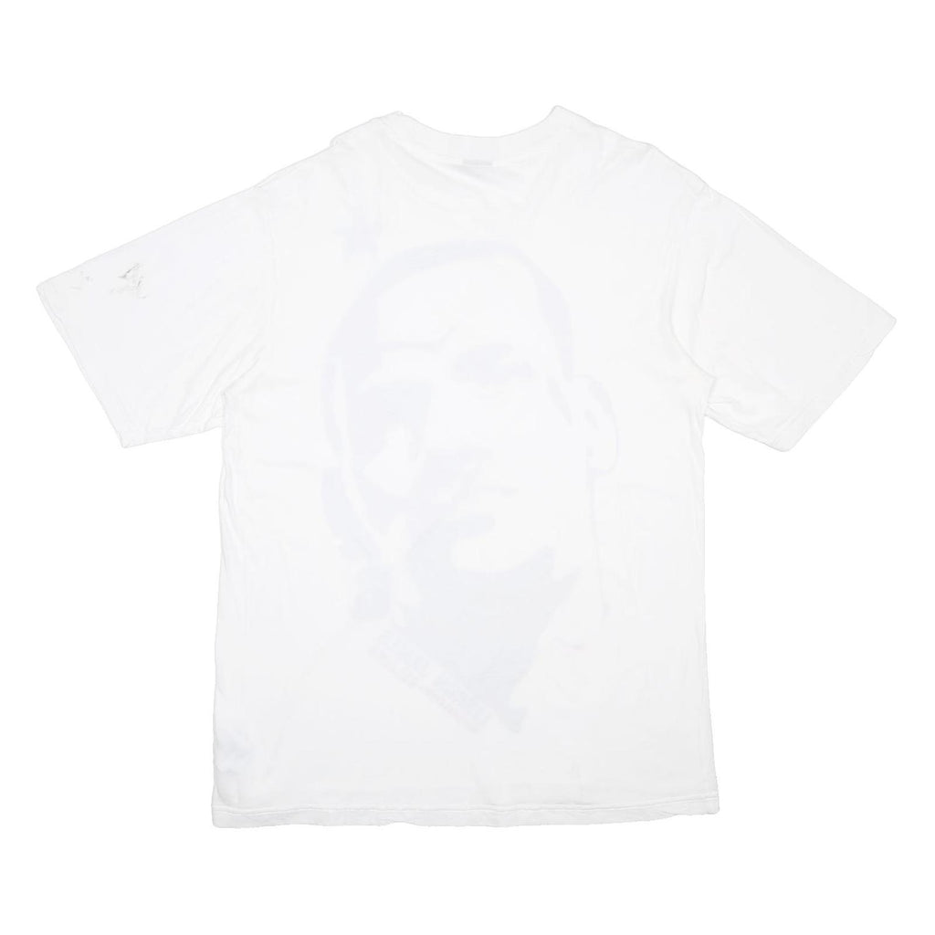 NIKE Mens White LeBron James Graphic T-Shirt L Short Sleeve Crew Neck Basketball