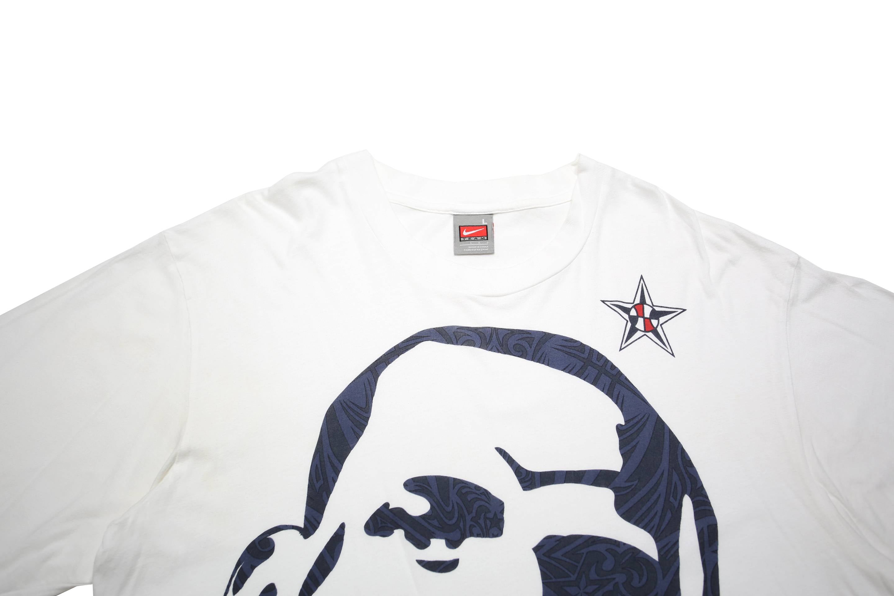NIKE Mens White LeBron James Graphic T-Shirt L Short Sleeve Crew Neck Basketball