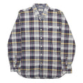 HILFIGER DENIM Mens Blue Beige Plaid Shirt XL Cotton Button Down Long Sleeve