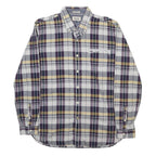 HILFIGER DENIM Mens Blue Beige Plaid Shirt XL Cotton Button Down Long Sleeve