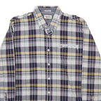 HILFIGER DENIM Mens Blue Beige Plaid Shirt XL Cotton Button Down Long Sleeve