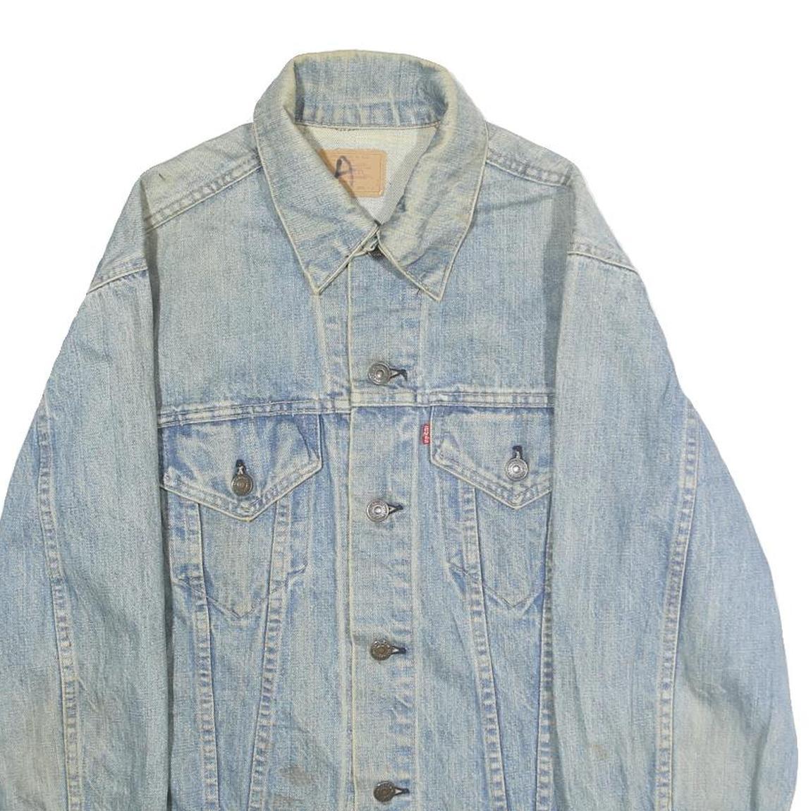 LEVI'S Mens Blue Cotton Denim Jacket S Button Front Classic Fit Pocket