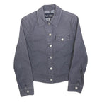 ARMANI JEANS Womens Grey Button Cotton Blend Jacket S Casual Comfortable Fit