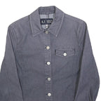 ARMANI JEANS Womens Grey Button Cotton Blend Jacket S Casual Comfortable Fit