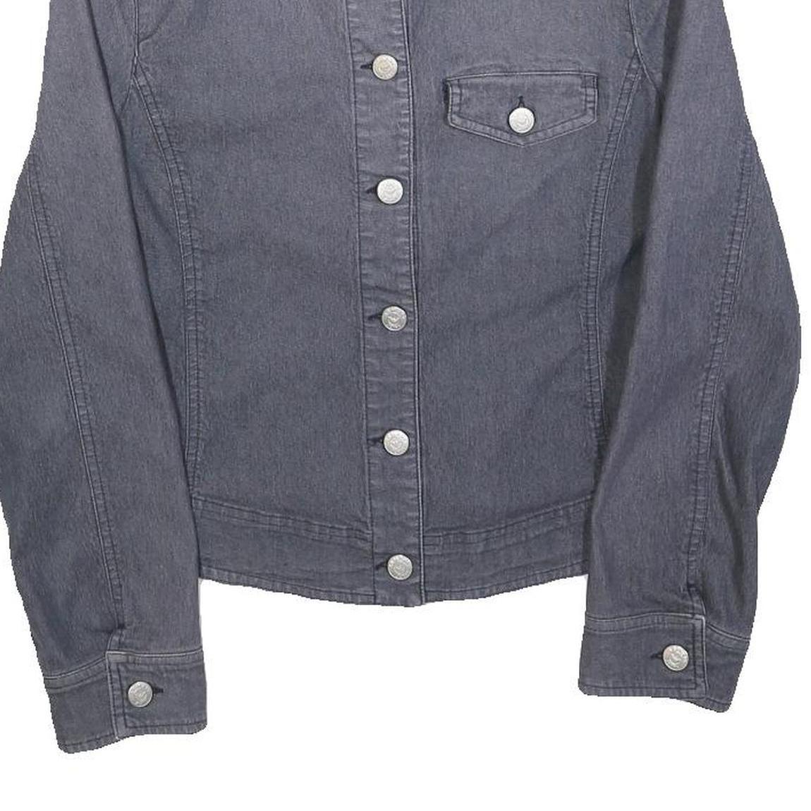 ARMANI JEANS Womens Grey Button Cotton Blend Jacket S Casual Comfortable Fit