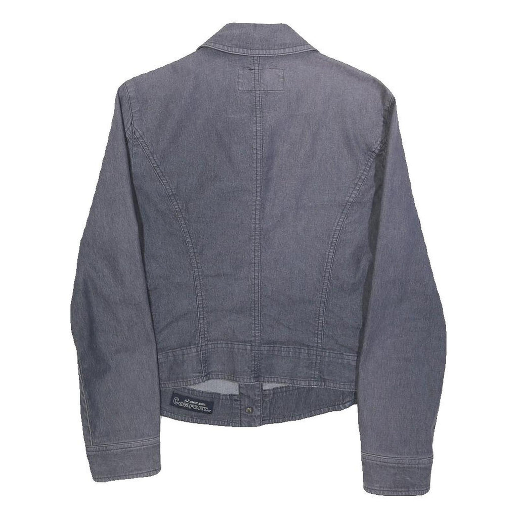 ARMANI JEANS Womens Grey Button Cotton Blend Jacket S Casual Comfortable Fit