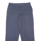 IZOD Mens Cotton Navy Relaxed Straight Trousers W34 L29 Casual Classic