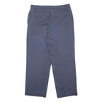 IZOD Mens Cotton Navy Relaxed Straight Trousers W34 L29 Casual Classic