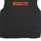 GREEN BAY Mens Black Racing Logo Quilted Jacket L Polyester Blend Zip